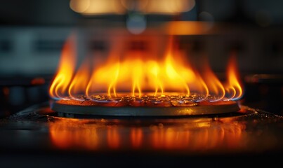 Stunning burning fire wallpaper background in dark night with black background ai generated