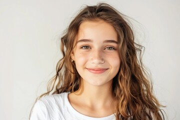 Naklejka premium portrait of a happy beautiful girl