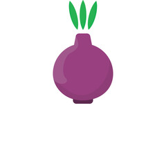 Purple onion flat icon vector design illustration, fresh vegetables design, natural organic vegetables illustration. 
