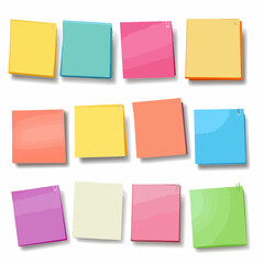 Colorful sticky note vector illustration for organizing and planning