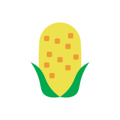 Corn icon vector illustration, agriculture design, fresh vegetable illustration, isolated on white background. 