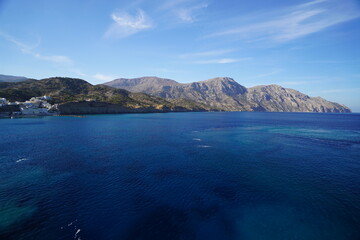 shore and harbour of a greek island in the Dodecanese