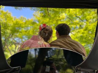 Honeymoon Rickshaw Ride in Gion, Kyoto