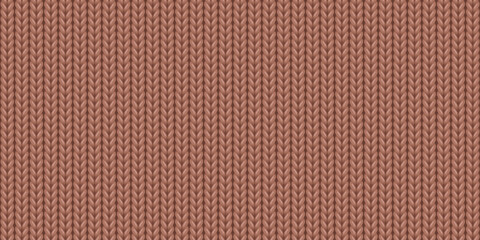 Fototapeta premium Seamless pattern of wool knitting in color of year 2025, mocha mousse colored sweater texture. Abstract background of knitwear cloth fabric, material of woven wool for clothing, vector illustration