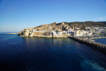 shore and harbour of a greek island in the Dodecanese