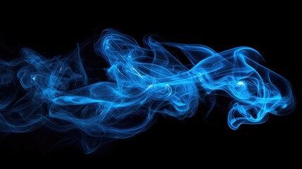 Fototapeta premium Ethereal Smoke in Dark Atmosphere: Wave-Like Swirls of Air and Smoke against a Black Canvas