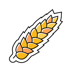 wheat allergen free product food color icon vector. wheat allergen free product food sign. isolated symbol illustration