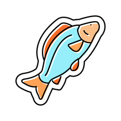 fish allergen free product food color icon vector. fish allergen free product food sign. isolated symbol illustration