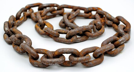 Fototapeta premium Shattered Bond: A Powerful Representation of Chain Links and Metal Shackles Breaking Free