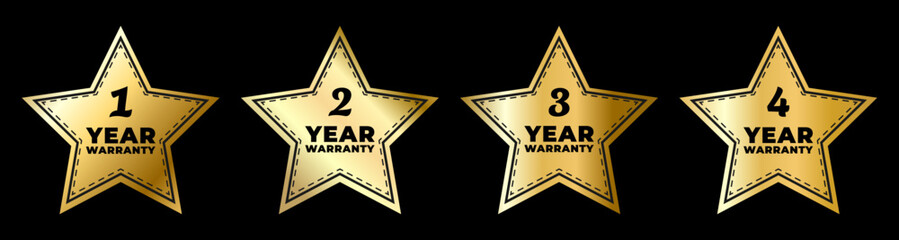 Gold stars for the design. Quality assurance.Vector illustration. Glowing gold.