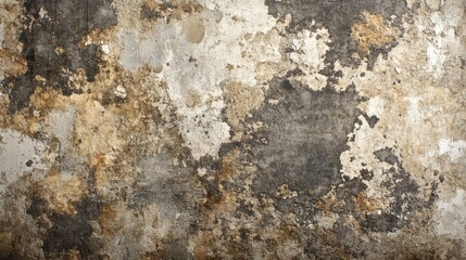 Aged Dark Concrete Wall with Grunge Texture and Weathered Paint in an Urban Background