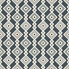 Ethnic, tribal seamless surface pattern. Repeated diamonds and rhombuses motif. Folk background. Folkloric wallpaper. Geometric ornament. Geo digital paper, textile print. Vector art