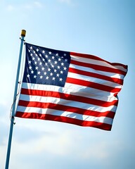 Fototapeta premium image d'un drapeau américain qui flotte dans les airs