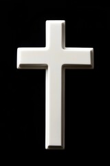 Symbolic White Cross Against Dark Backdrop, Emblem of Faith and Reflection for Christian Beliefs