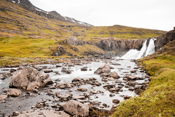 Waterfall Gufufoss in east Iceland
