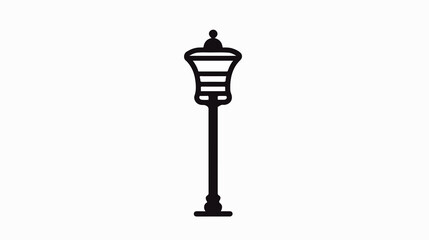 Professional street light icon in line style for use as a silhouette symbol