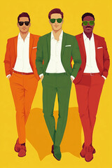 Obraz premium Ilustración de tres personas
