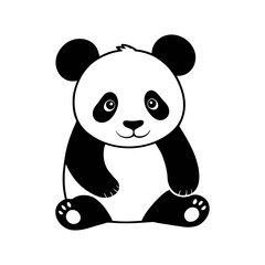 A set of Baby panda vector silhouettes isolated on a white background vector illustration.