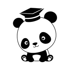 A set of Baby panda vector silhouettes isolated on a white background vector illustration.