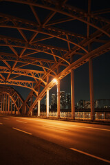 Traffic in the city at aight in Osaka