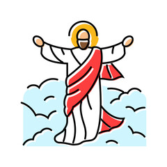 ascension of jesus feast catholic holiday color icon vector. ascension of jesus feast catholic holiday sign. isolated symbol illustration