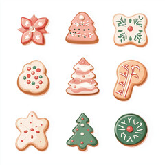 set of christmas cookies