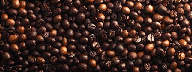 Fototapeta premium Close-up of coffee beans in the air, to do so stares roaster