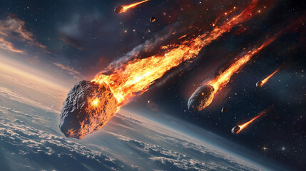 asteroids and comets moving through space