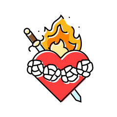 immaculate heart of mary feast catholic holiday color icon vector. immaculate heart of mary feast catholic holiday sign. isolated symbol illustration