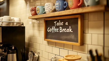 Charming collection of quirky mugs with playful messages in a cozy cafe setting