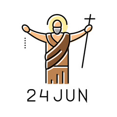 christ the king feast catholic holiday color icon vector. christ the king feast catholic holiday sign. isolated symbol illustration