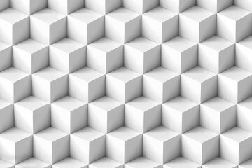 White cubes form a repeating geometric pattern.