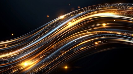 Obraz premium Digital art of a refined black and gold gradient background, glowing gold highlights with a polished finish, perfect for luxury branding