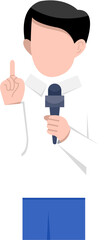 Flat Character Of Male Reporter