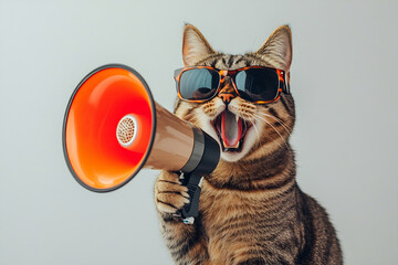 Cool cat making a loud announcement