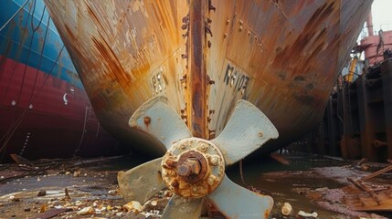 A broken ship propeller indicative of the potential disruptions and delays in grain shipping caused by changes in trade policies.