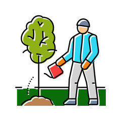 national tree planting day chinese holiday color icon vector. national tree planting day chinese holiday sign. isolated symbol illustration