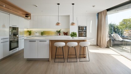 How to Create a Family-Friendly White and Neutral Contemporary Kitchen That Encourages Cooking Together and Bonding Over Meals
