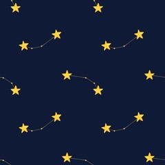 Small Aries Zodiac Constellations Design Seamless Pattern