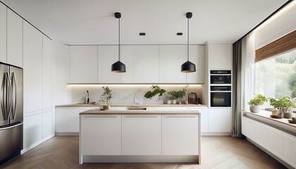 The Best Ways to Use Decorative Lighting in Your White and Neutral Contemporary Kitchen for Enhanced Ambiance