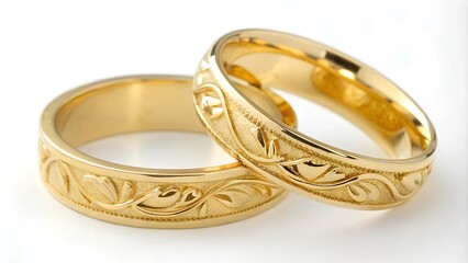 wedding rings on white