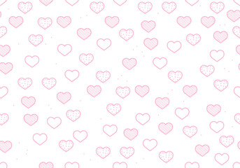 Seamless pattern of heart shaped tunnel. Pink romantic pattern. Pink and red colors. Trendy vector illustration. Valentine's day, birthday pattern design for wrapping paper, paper bags, wallpaper