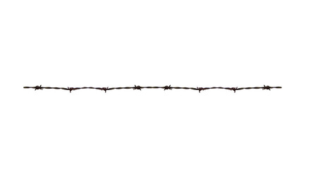 Barbed wire. On isolated transparent background. The width of the fence can be increased by placing...