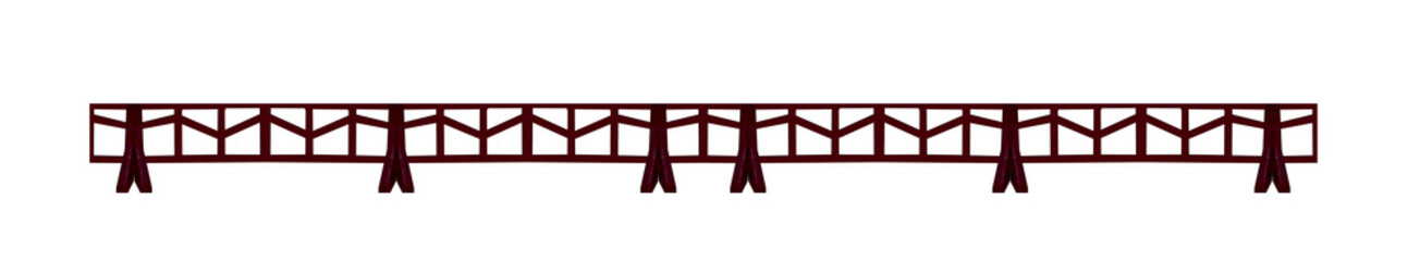 Snow fence. Snow fences prevent snow from sliding off the roof. On isolated transparent background. The width of the fence can be increased by placing copies next to each other.