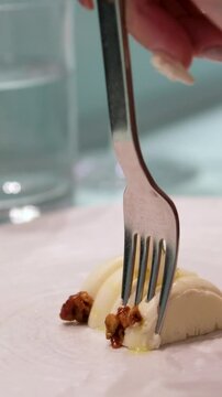 molecular cuisine miniature dishes dessert or pate gelatinous substance
