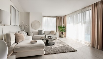 Minimalist White Living Room with Maximalist Art