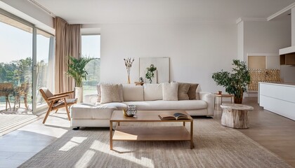 Neutral Living Room with Textured Walls