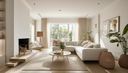 Neutral Living Room with Bold Accents