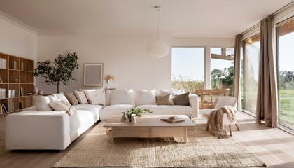 White Living Room with a Reading Nook