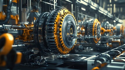 Engineers developing AI algorithms to improve the accuracy and speed of factory machinery